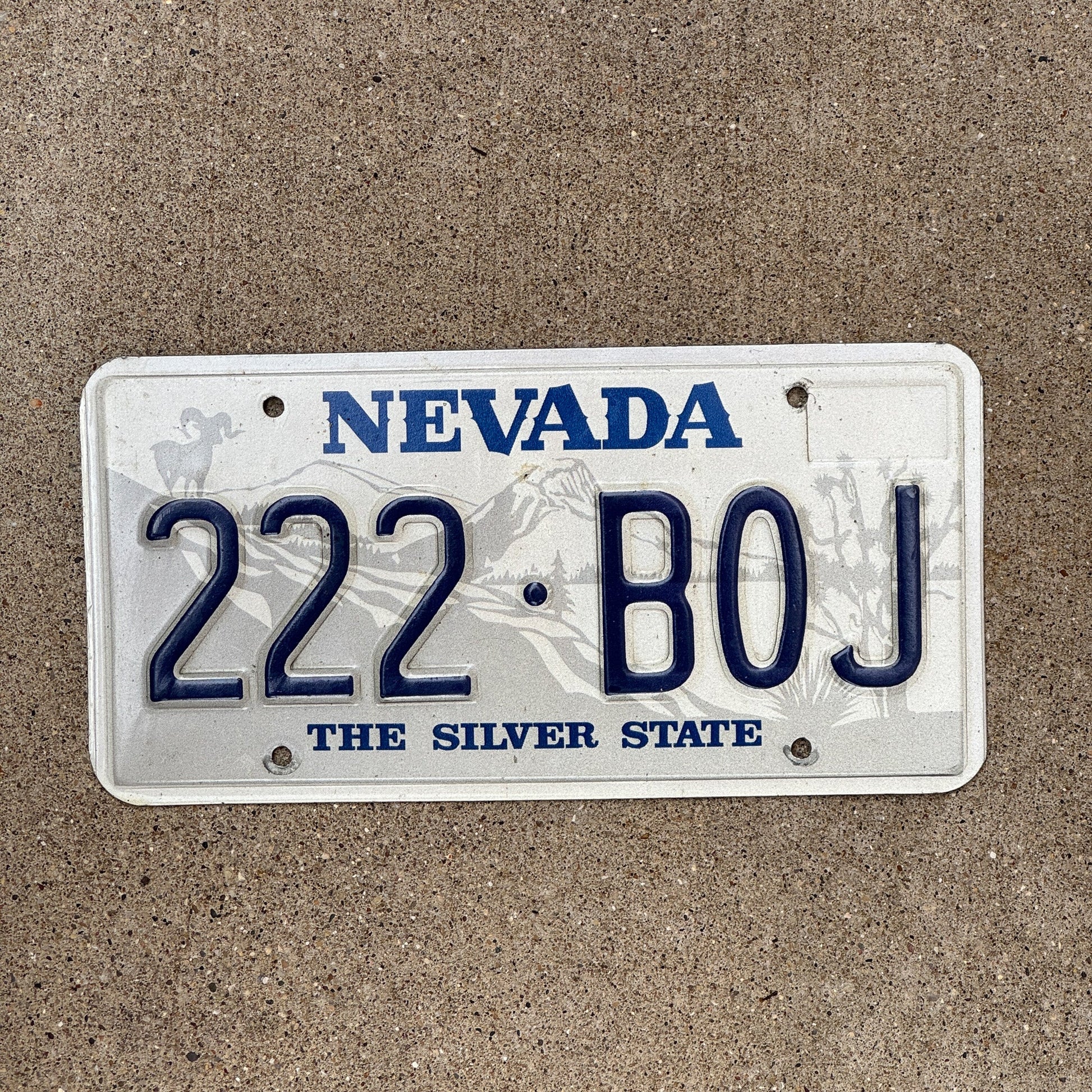 Photo of a 1985 Nevada License Plate Auto Tag 1 Garage Decor Repeat Repeating 222 BOJ