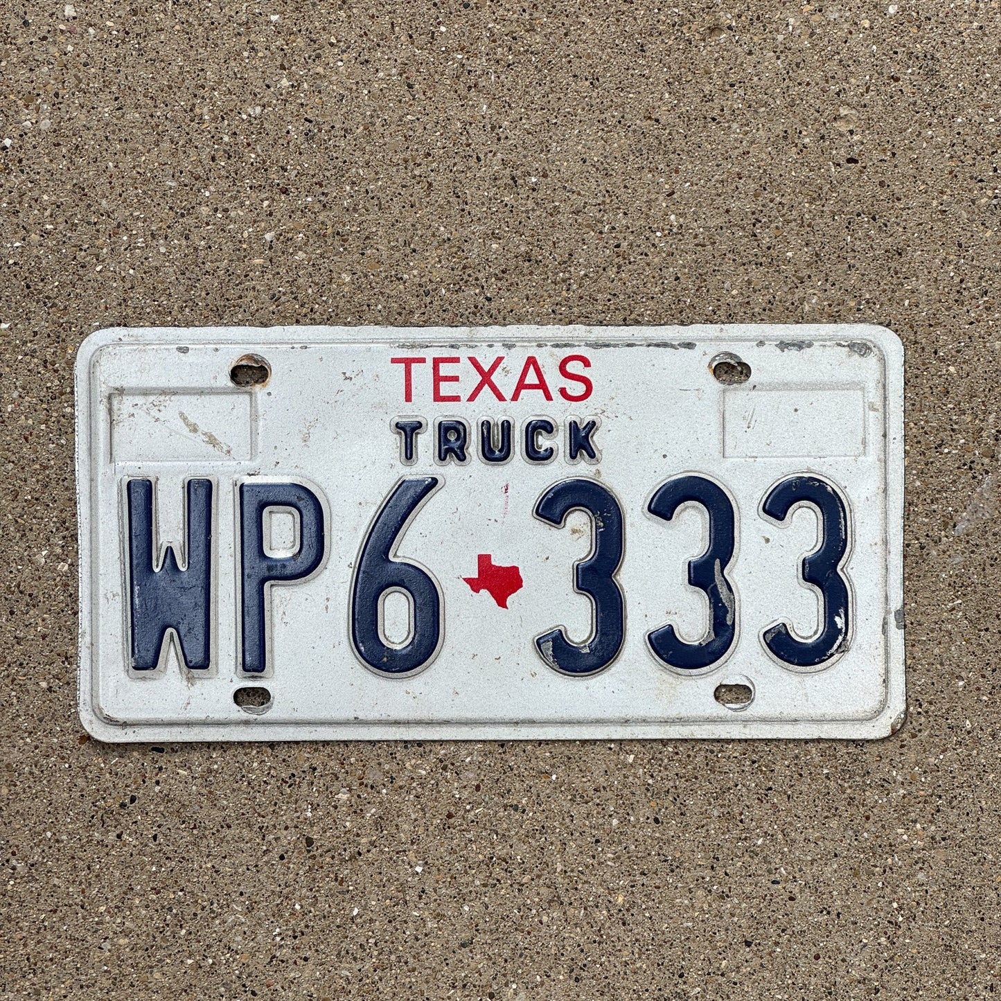 Photo of a 1985 Texas Truck License Plate Auto Tag 2 Garage Decor Repeat Repeating WP6 333
