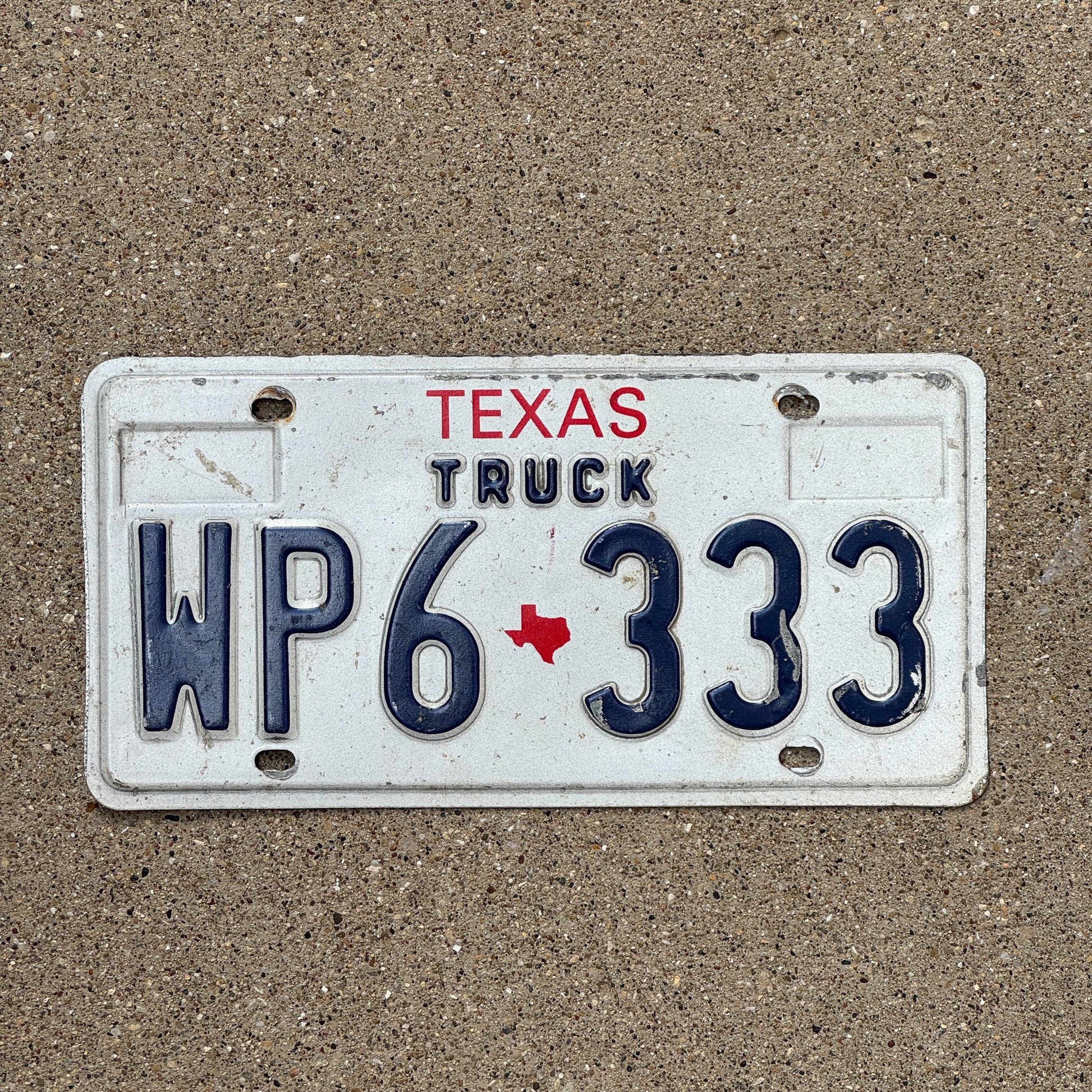 Photo of a 1985 Texas Truck License Plate Auto Tag 2 Garage Decor Repeat Repeating WP6 333