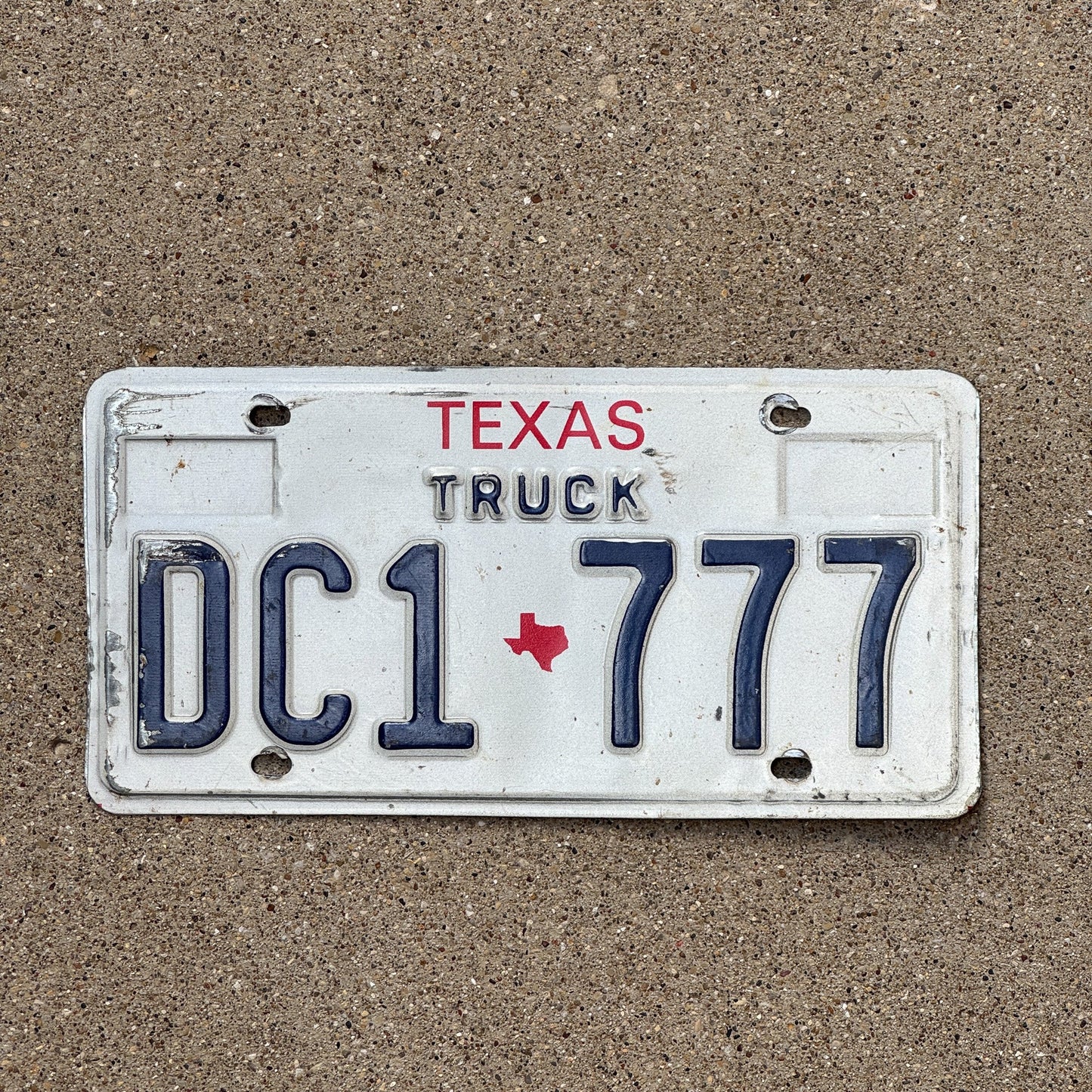 Photo of a 1985 Texas Truck License Plate Auto Tag Garage Decor Vintage Repeat Repeating DC1 777