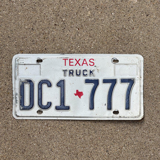 Photo of a 1985 Texas Truck License Plate Auto Tag Garage Decor Vintage Repeat Repeating DC1 777