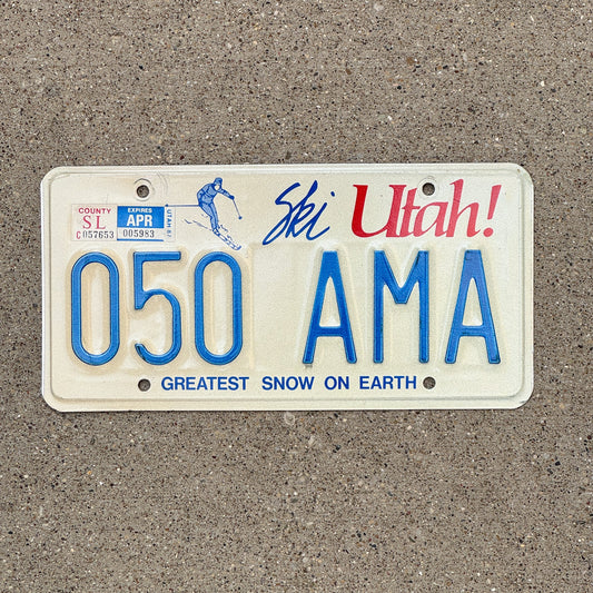 Photo of a 1986 1987 Utah License Plate Auto Tag Garage Decor Vintage 050 AMA with original patina