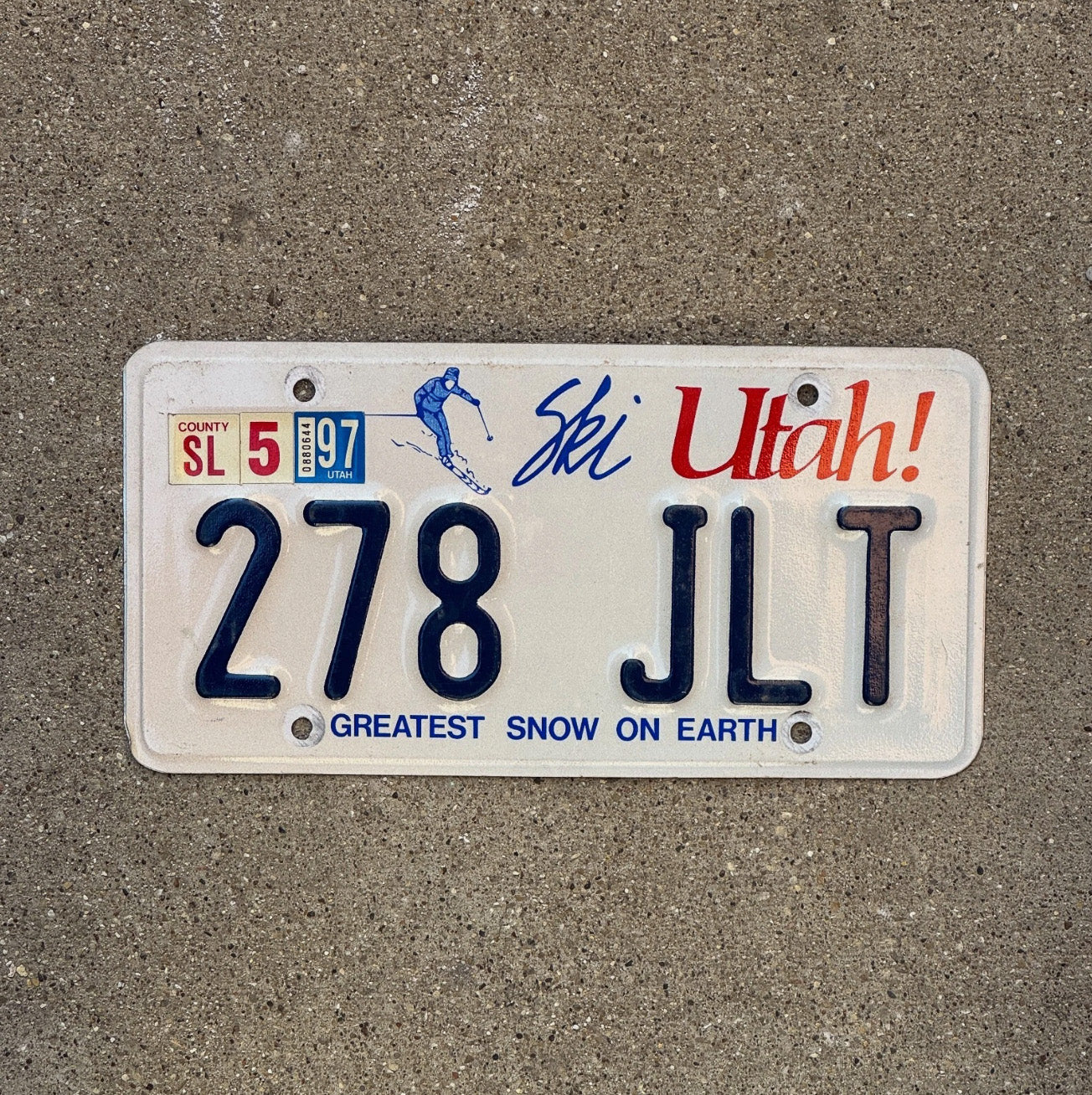 Photo of a 1986 1997 Utah License Plate Auto Tag Garage Decor 278 JLT