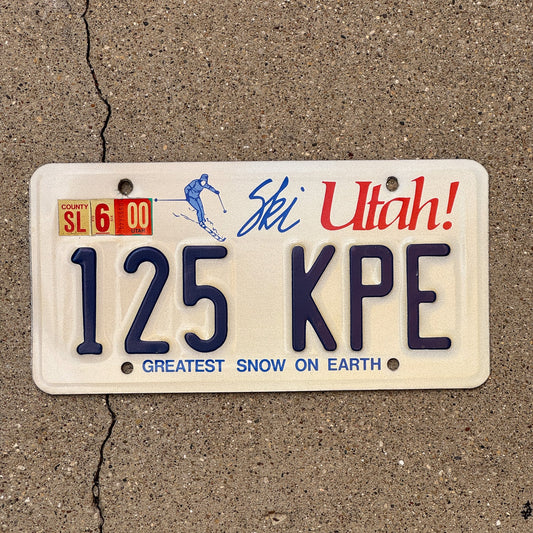 Photo of a 1986 2000 Utah License Plate Auto Tag Garage Decor Vintage 125 KPE with original patina
