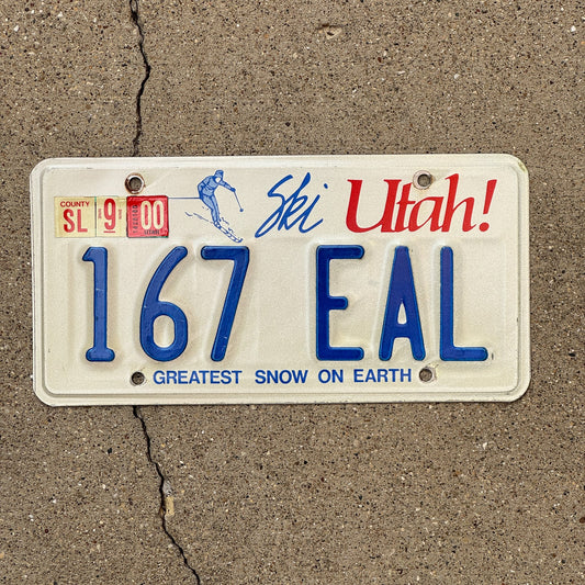 Photo of a 1986 2000 Utah License Plate Auto Tag Garage Decor Vintage 167 EAL with original patina