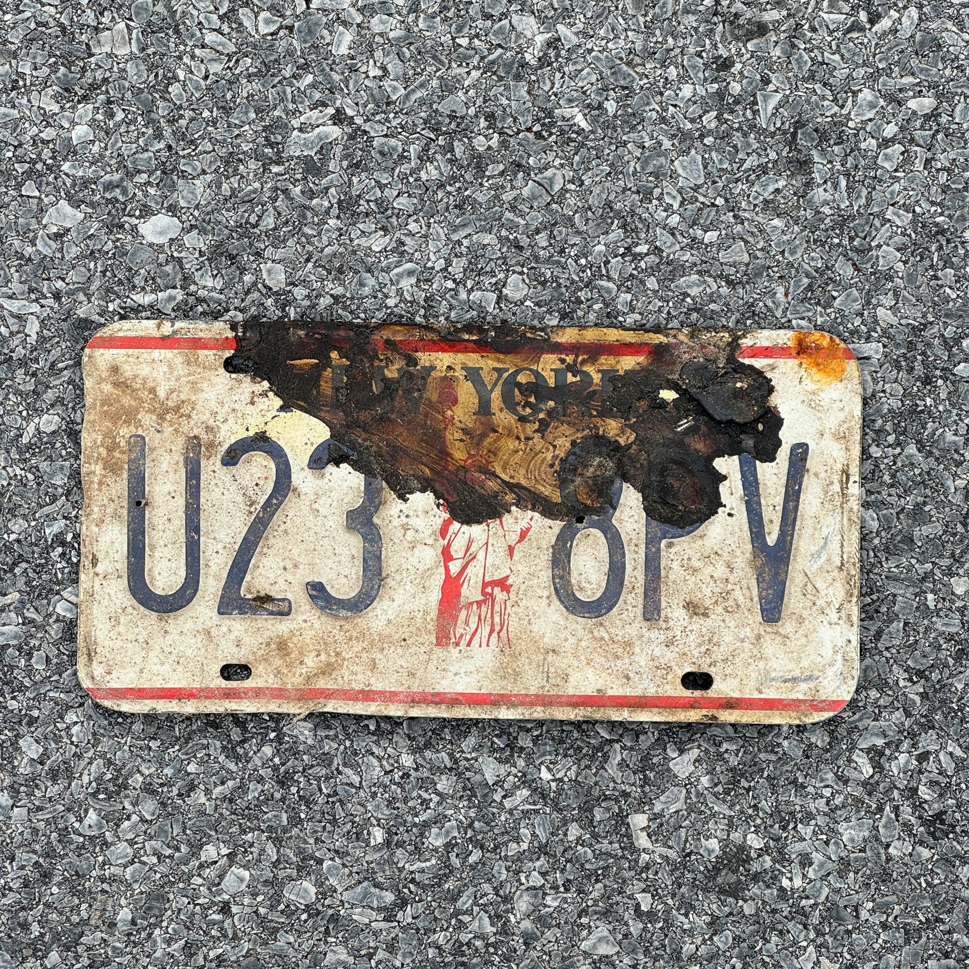 Photo of a 1986 New York License Plate Auto Tag 1 Garage Decor Liberty Base U23 8PV