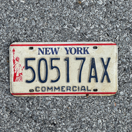 Photo of a 1986 New York Truck License Plate Auto Tag Garage Decor Vintage Liberty Base 50517AX