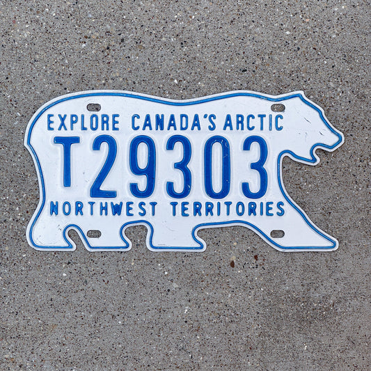 Photo of a 1986 Northwest Territories Trailer License Plate Auto Tag Garage Decor Vintage Polar Bear T 29303