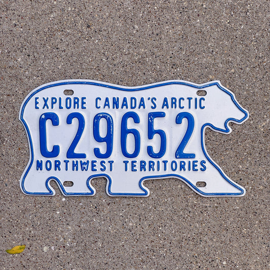 Photo of a 1986 Northwest Territories Truck License Plate Auto Tag Garage Decor Vintage Commercial Polar Bear C 29652