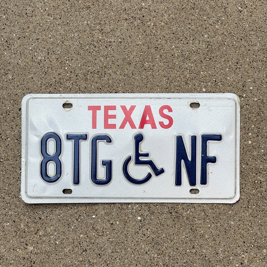 Photo of a 1986 Texas Handicapped License Plate Auto Tag 2 Garage Decor 8TG NF