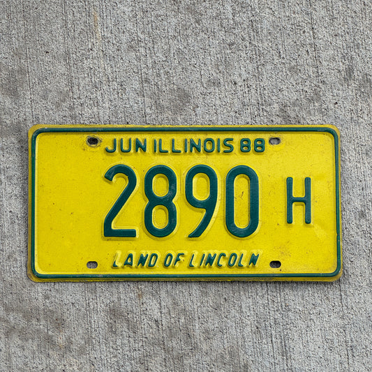 Photo of a 1987 1988 Illinois Truck License Plate Auto Tag Garage Decor Vintage 2890 H with original patina