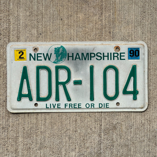 Photo of a 1987 1990 New Hampshire License Plate Auto Tag Garage Decor Vintage ADR 104