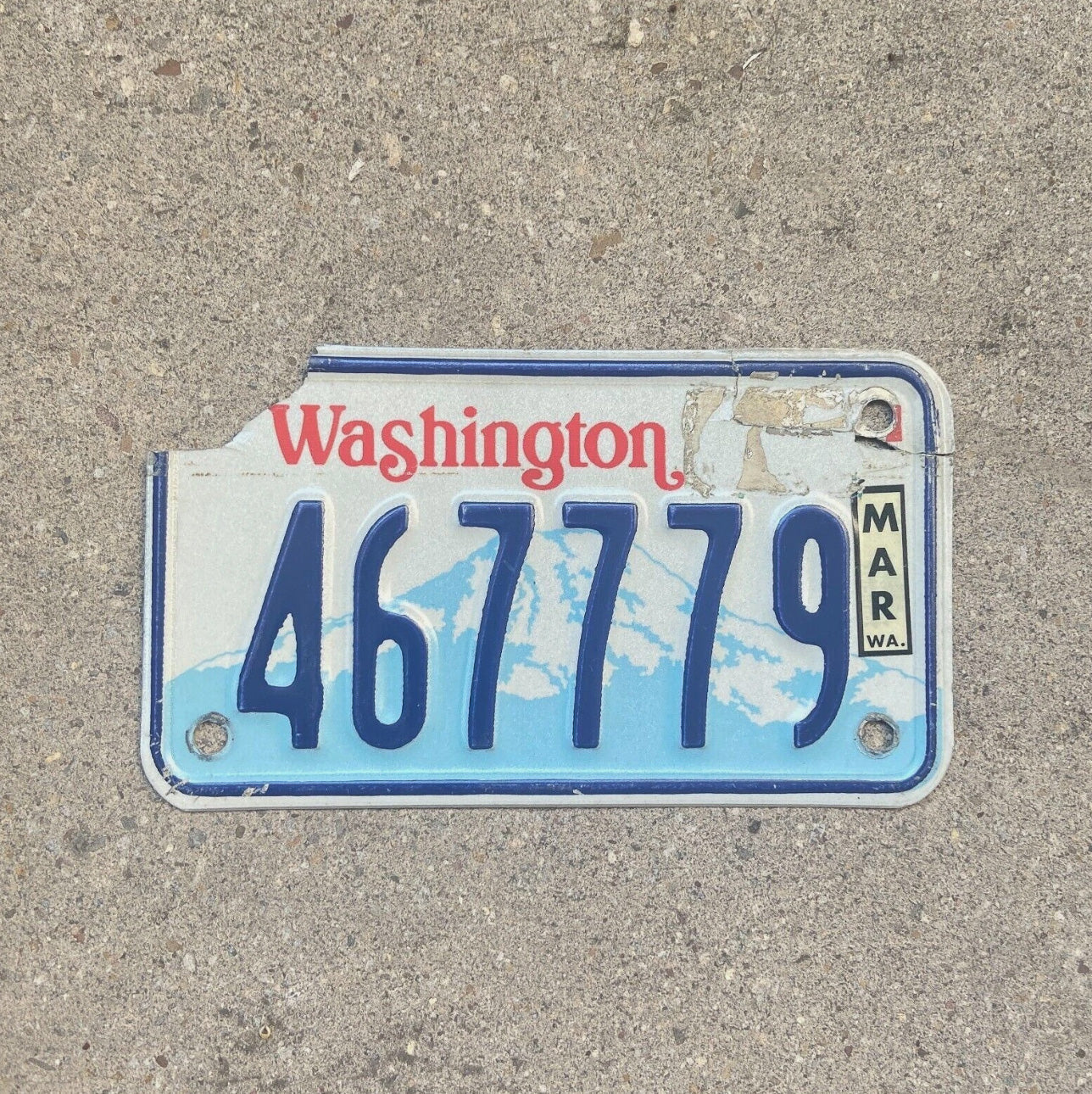 Photo of a 1987 1993 Washington Motorcycle License Plate Auto Tag Garage Decor Vintage Repeat 777 467779