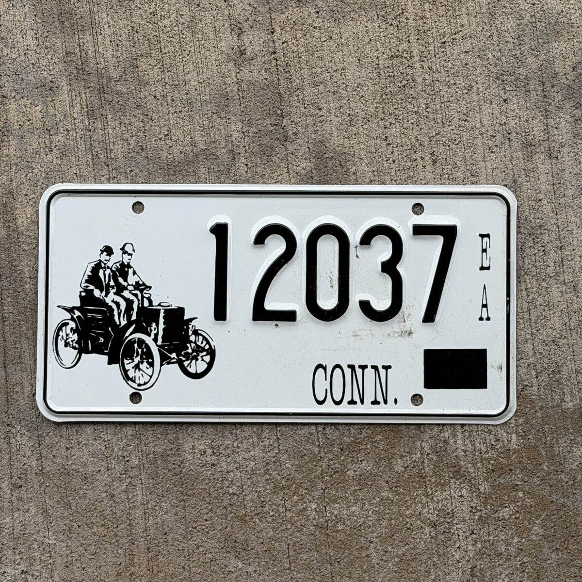 Photo of a 1987 Connecticut Antique Vehicle License Plate Auto Tag 2 Vintage Garage Early American 12037 with original patina
