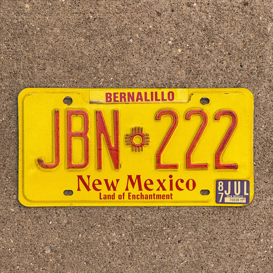 Photo of a 1987 New Mexico License Plate Auto Tag Garage Decor Vintage Repeat Repeating JBN 222