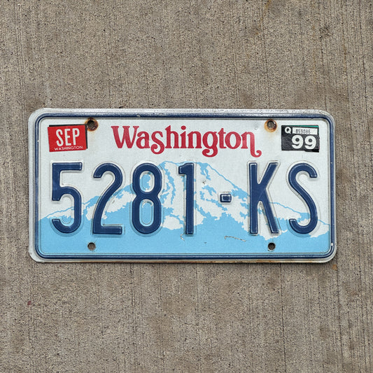 Photo of a 1987 Washington Trailer License Plate Auto Tag Garage Decor Vintage 5281 KS with original patina