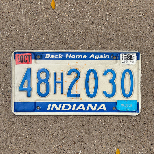 Photo of a 1988 1988 Indiana License Plate Auto Tag Garage Decor Vintage 48 H 2030 with original patina