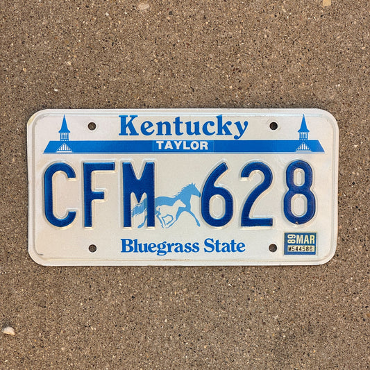 Photo of a 1988 1989 Kentucky License Plate Auto Tag Garage Decor Vintage Taylor County CFM 628
