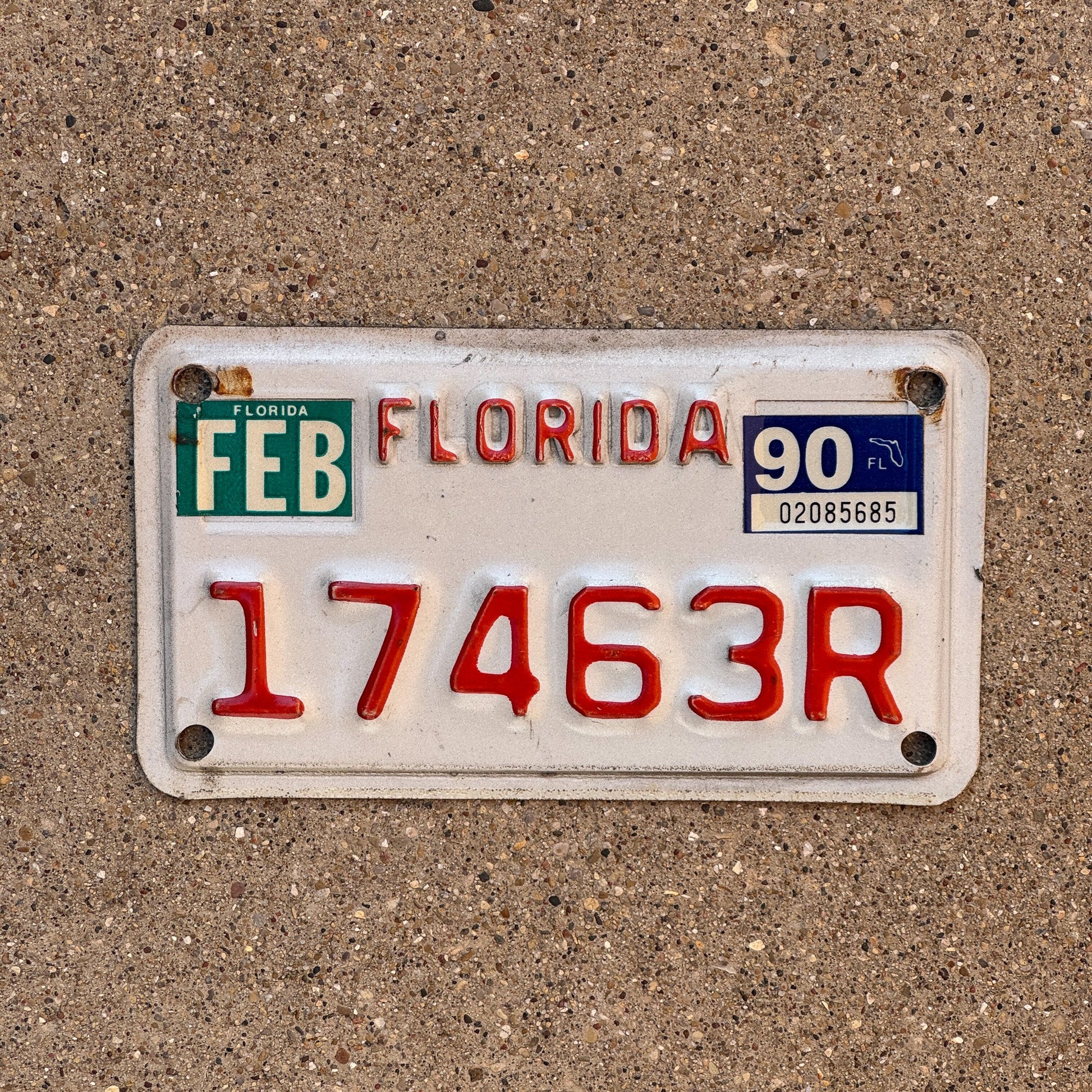 Photo of a 1988 1990 Florida Motorcycle License Plate Auto Tag Garage Decor Vintage 17463 R