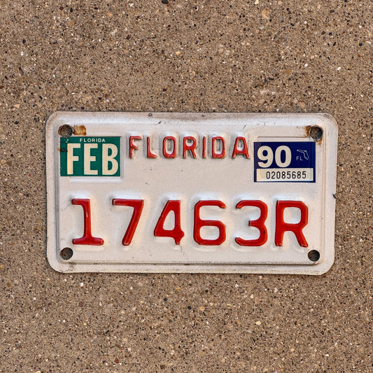 Photo of a 1988 1990 Florida Motorcycle License Plate Auto Tag Garage Decor Vintage 17463 R