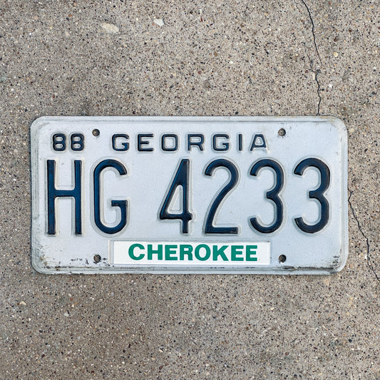 Photo of a 1988 Georgia Truck License Plate Auto Tag Garage Decor Vintage Over 26000 LBS HG 4233 with original patina