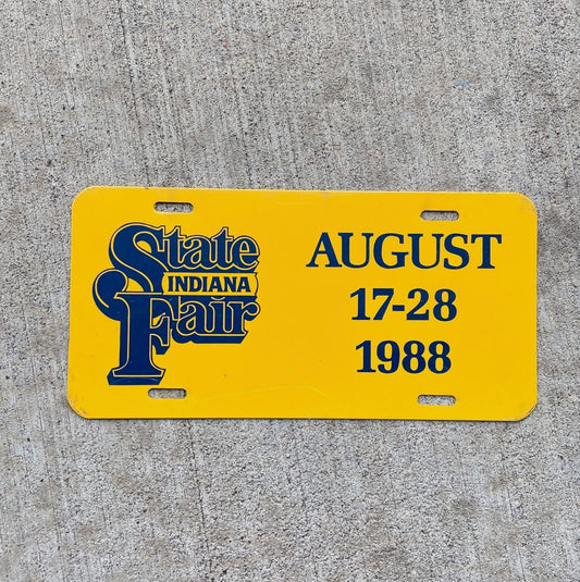 Photo of a 1988 Indiana Booster License Plate Auto Tag Garage Decor Vintage Metal with original patina