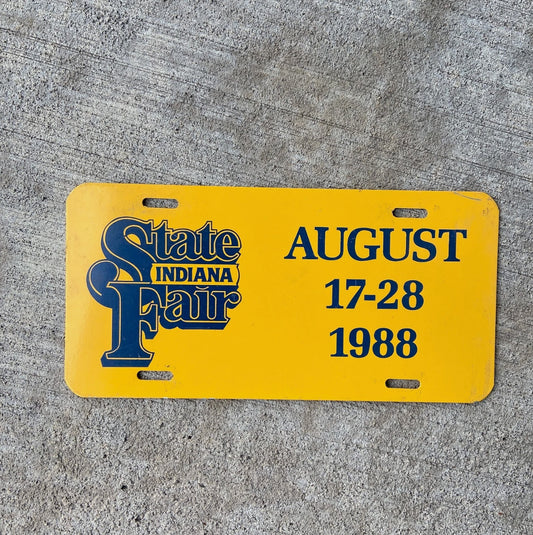 Photo of a 1988 Indiana Booster License Plate Auto Tag Garage Decor Vintage Metal with original patina