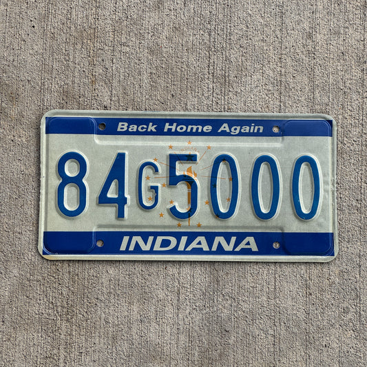 Photo of a 1988 Indiana License Plate Auto Tag Garage Decor Vintage 84 G 5000 with original patina