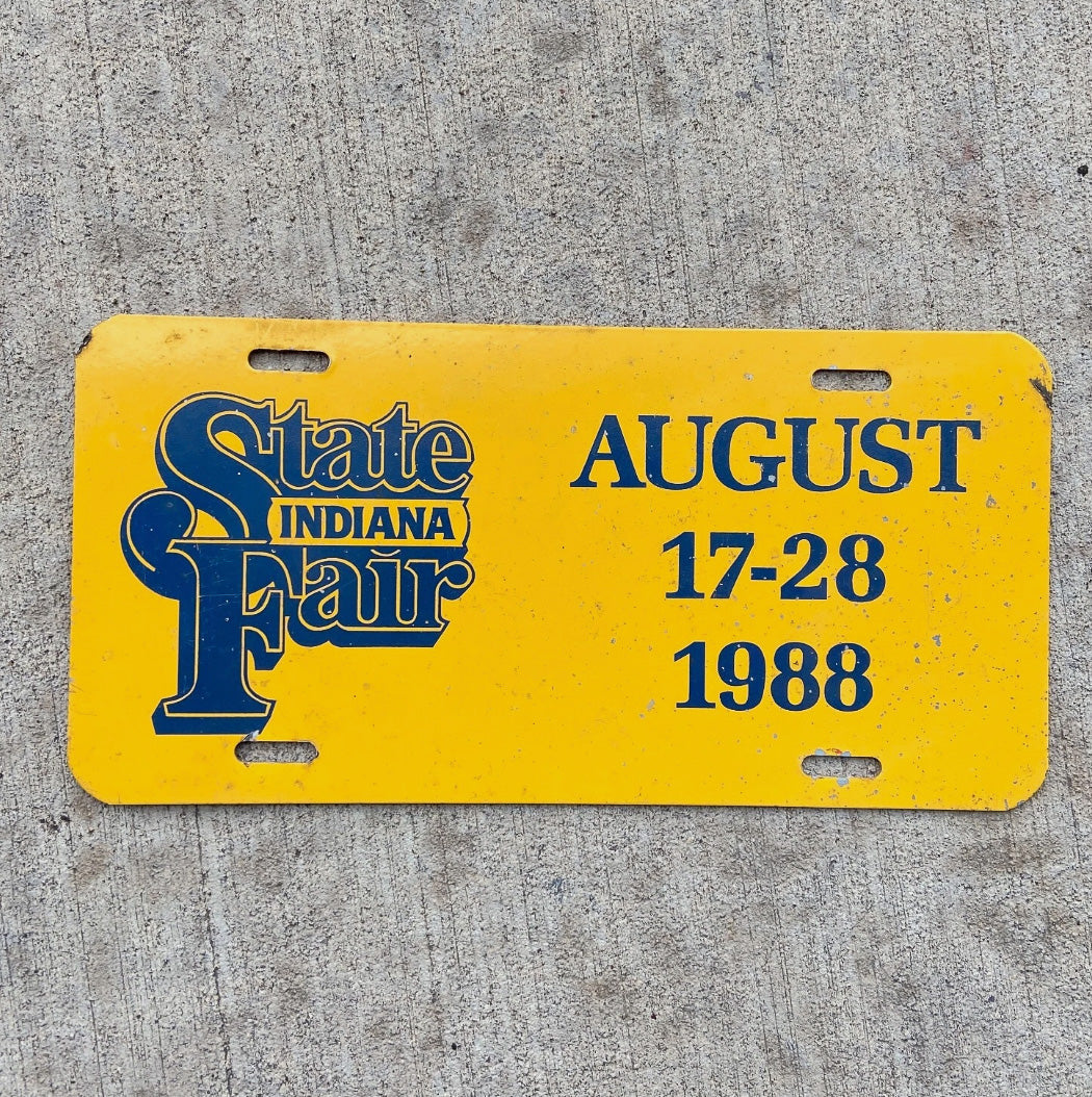 Photo of a 1988 Indiana License Plate Booster License Plate Auto Tag 1 Metal Indiana State Fair