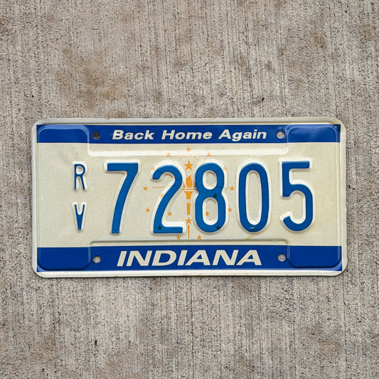 Photo of a 1988 Indiana RV License Plate Auto Tag Garage Decor Vintage RV 72805 with original patina