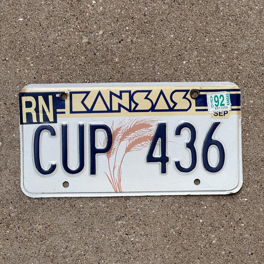 Photo of a 1988 Kansas License Plate Auto Tag Garage Decor Vintage CUP 436