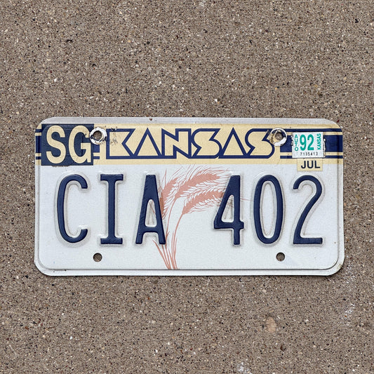 Photo of a 1988 Kansas License Plate Auto Tag Garage Decor Vintage Intelligency CIA 402