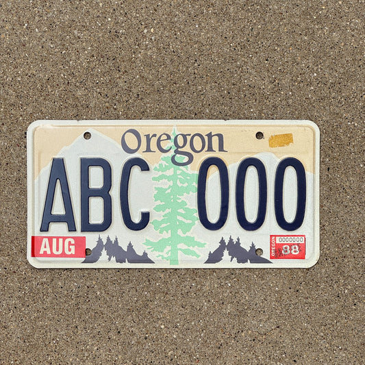 Photo of a 1988 Oregon SAMPLE License Plate Auto Tag Garage Decor Vintage ABC 000