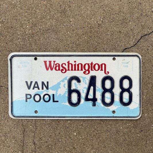 Photo of a 1988 Washington Van Pool License Plate Auto Tag Garage Decor Vintage 6488