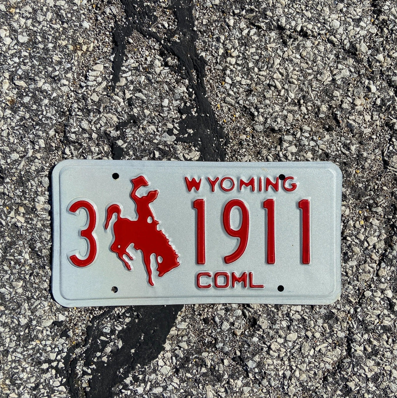 Photo of a 1988 Wyoming Truck License Plate Auto Tag Garage Decor Vintage Sheridan Birth Year 3 1911