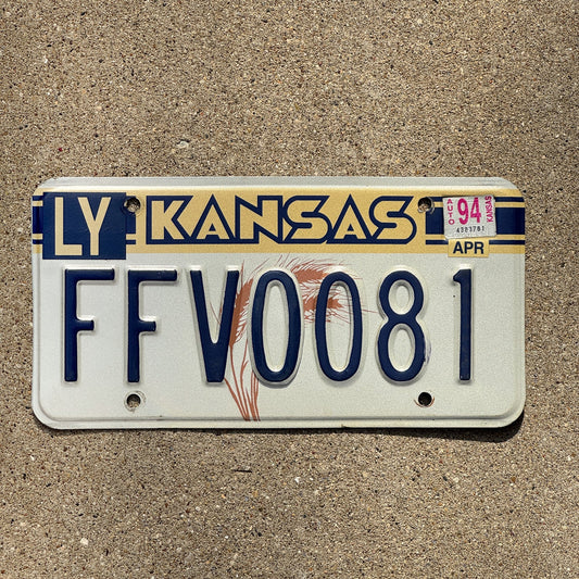 Photo of a 1989 1994 Kansas License Plate Auto Tag Garage Decor Vintage FFV 0081