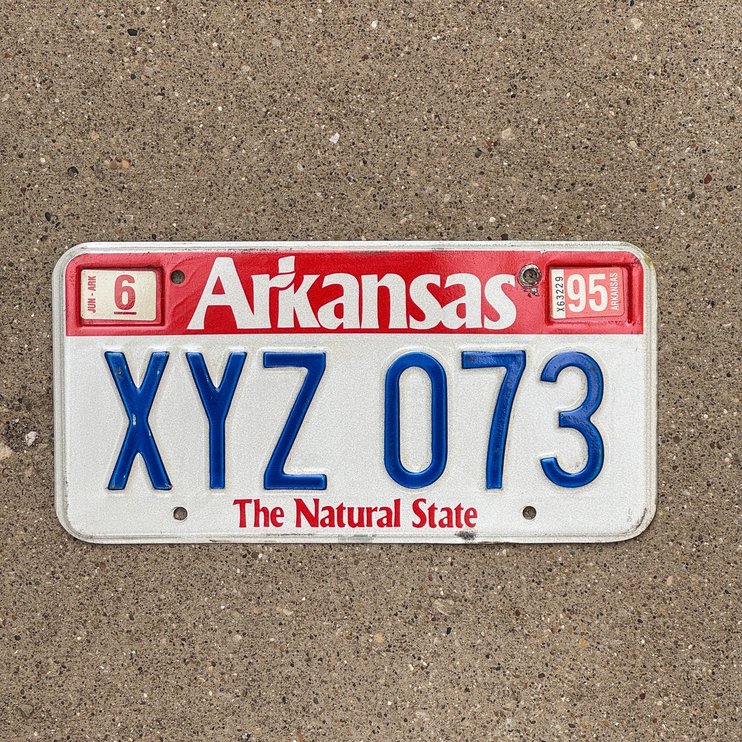 Photo of a 1989 1995 Arkansas License Plate Auto Tag Garage Decor Vintage XYZ 073