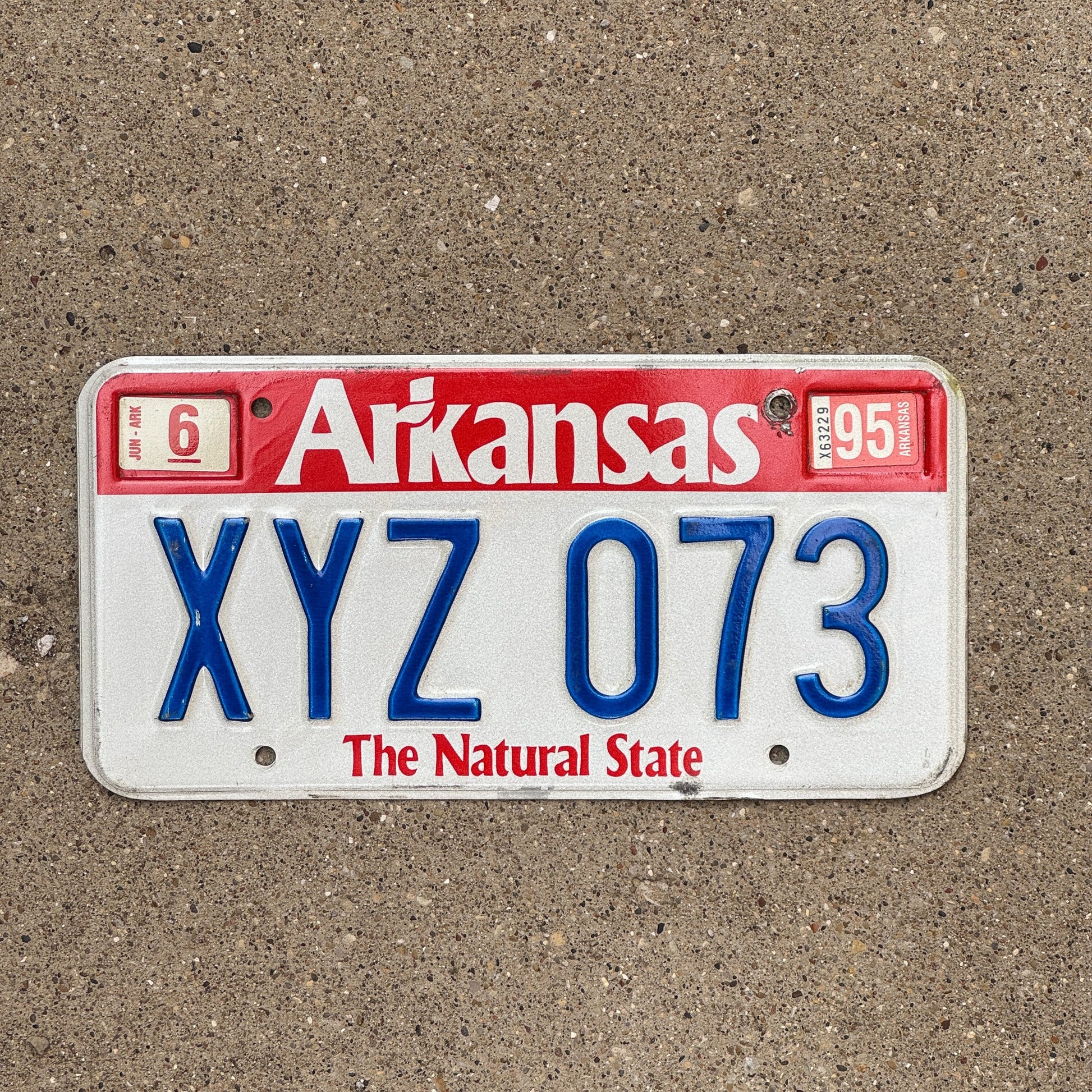 Photo of a 1989 1995 Arkansas License Plate Auto Tag Garage Decor Vintage XYZ 073