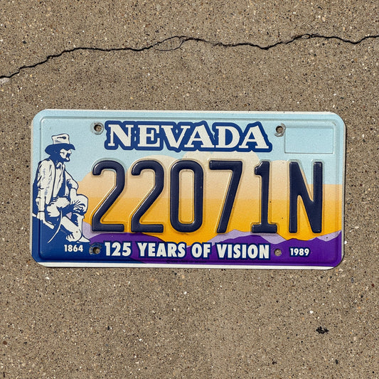 Photo of a 1989 Nevada Graphic / Specialty License Plate Auto Tag Garage Decor Vintage 125 Years of Vision 22071 N