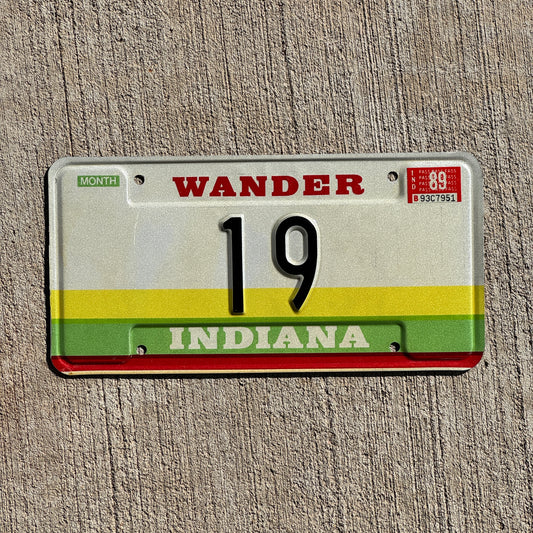 1989 Indiana Sample License Plate Auto Tag Low Number Two Digit 19 (Copy)