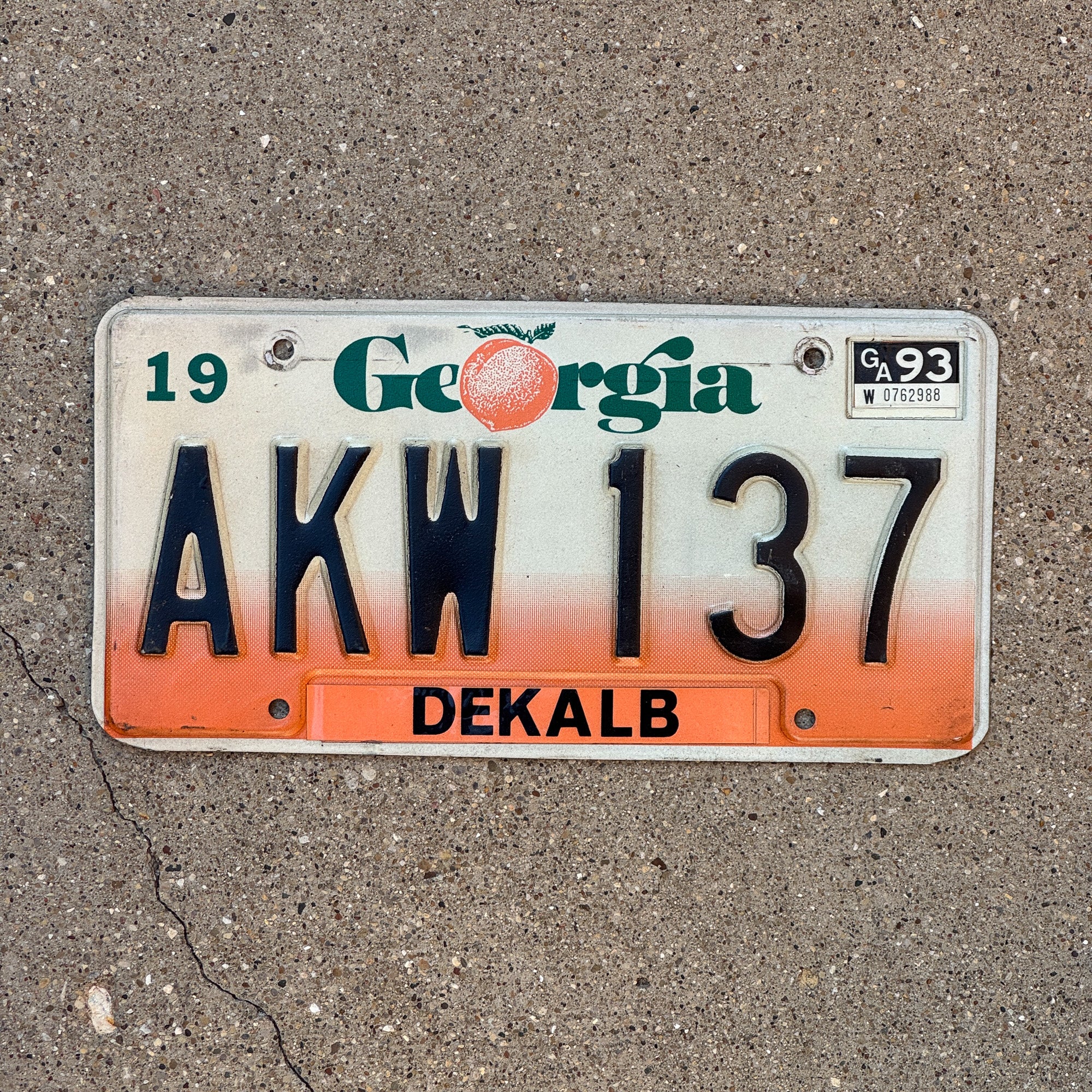 Georgia Racing Plate 1990 1993 Georgia License Plate Auto Tag AKW 137 – License Plate ...