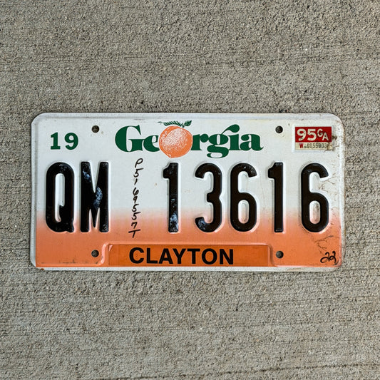 Photo of a 1990 1995 Georgia Truck License Plate Auto Tag Garage Decor Vintage QM 13616 with original patina