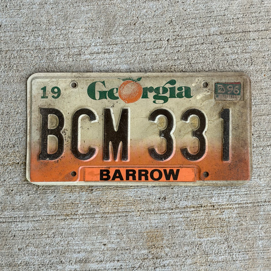 Photo of a 1990 1996 Georgia License Plate Auto Tag Garage Decor Vintage BCM 331 with original patina