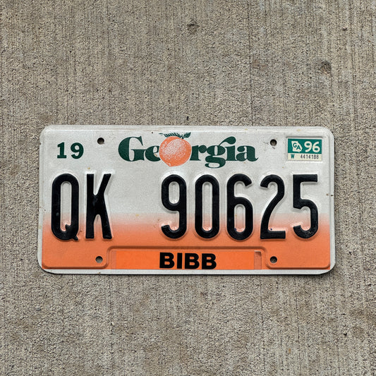 Photo of a 1990 1996 Georgia License Plate Auto Tag Garage Decor Vintage QK 90625 with original patina