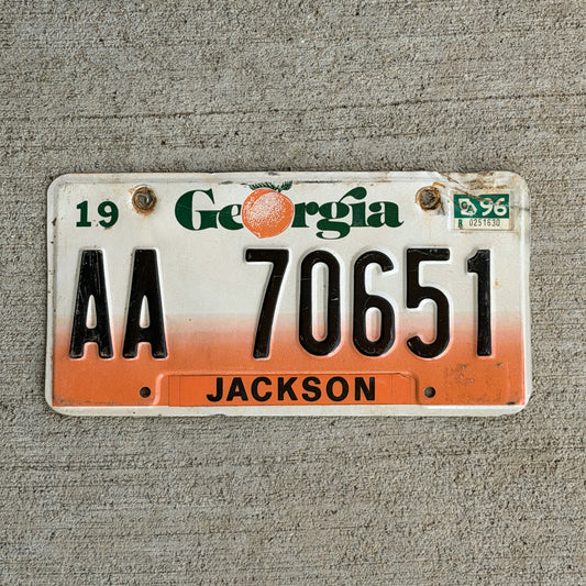 Photo of a 1990 1996 Georgia Trailer License Plate Auto Tag Garage Decor Vintage AA 70651 with original patina