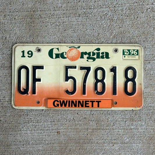 Photo of a 1990 1996 Georgia Truck License Plate Auto Tag Garage Decor Vintage QF 57818 with original patina