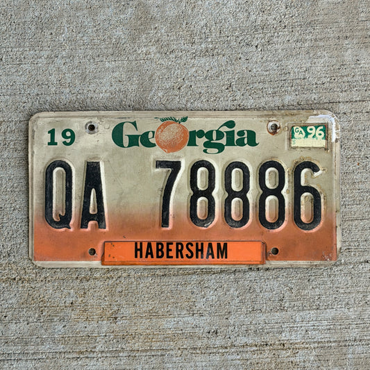 Photo of a 1990 1996 Georgia Truck License Plate Auto Tag Garage Decor Vintage Repeat Repeating QA 78886 with original patina
