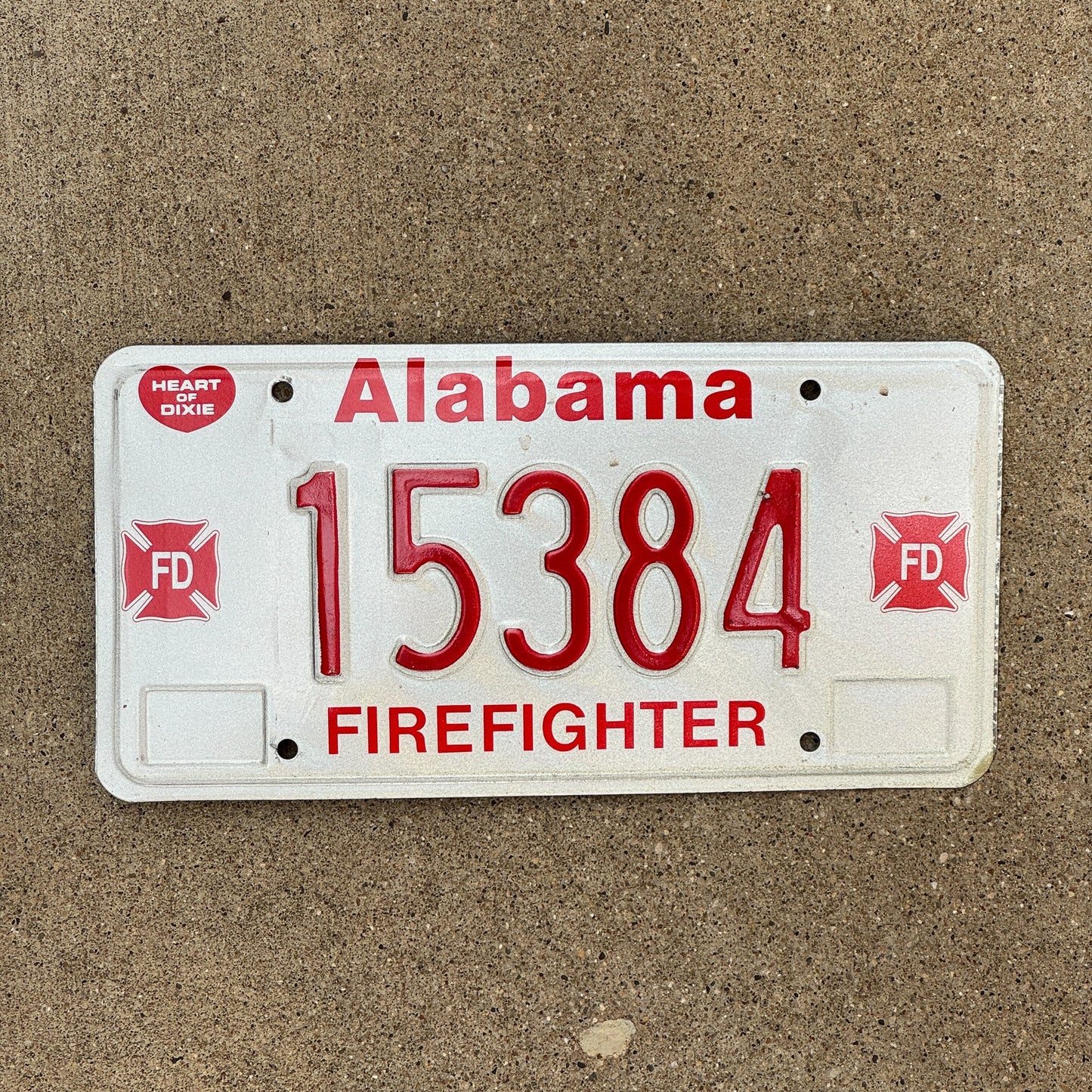Photo of a 1990 Alabama Firefighter License Plate Auto Tag Garage Decor Vintage 15384