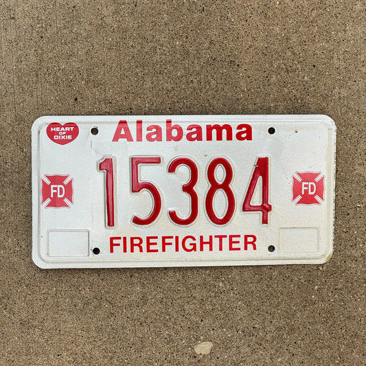 Photo of a 1990 Alabama Firefighter License Plate Auto Tag Garage Decor Vintage 15384