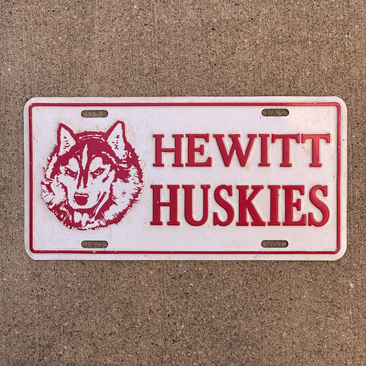 Photo of a 1990 Era Alabama License Plate Booster License Plate Auto Tag Garage Decor Vintage Hewitt Trussville High School Hewitt Huskies with original patina
